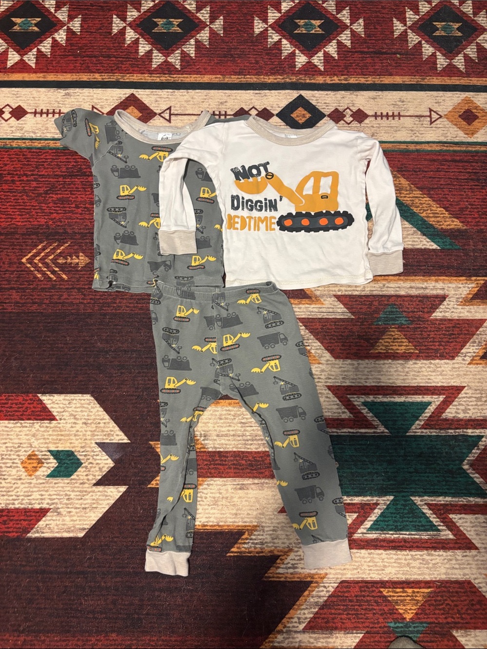 Carter's Gray and Yellow Construction Pajama Set